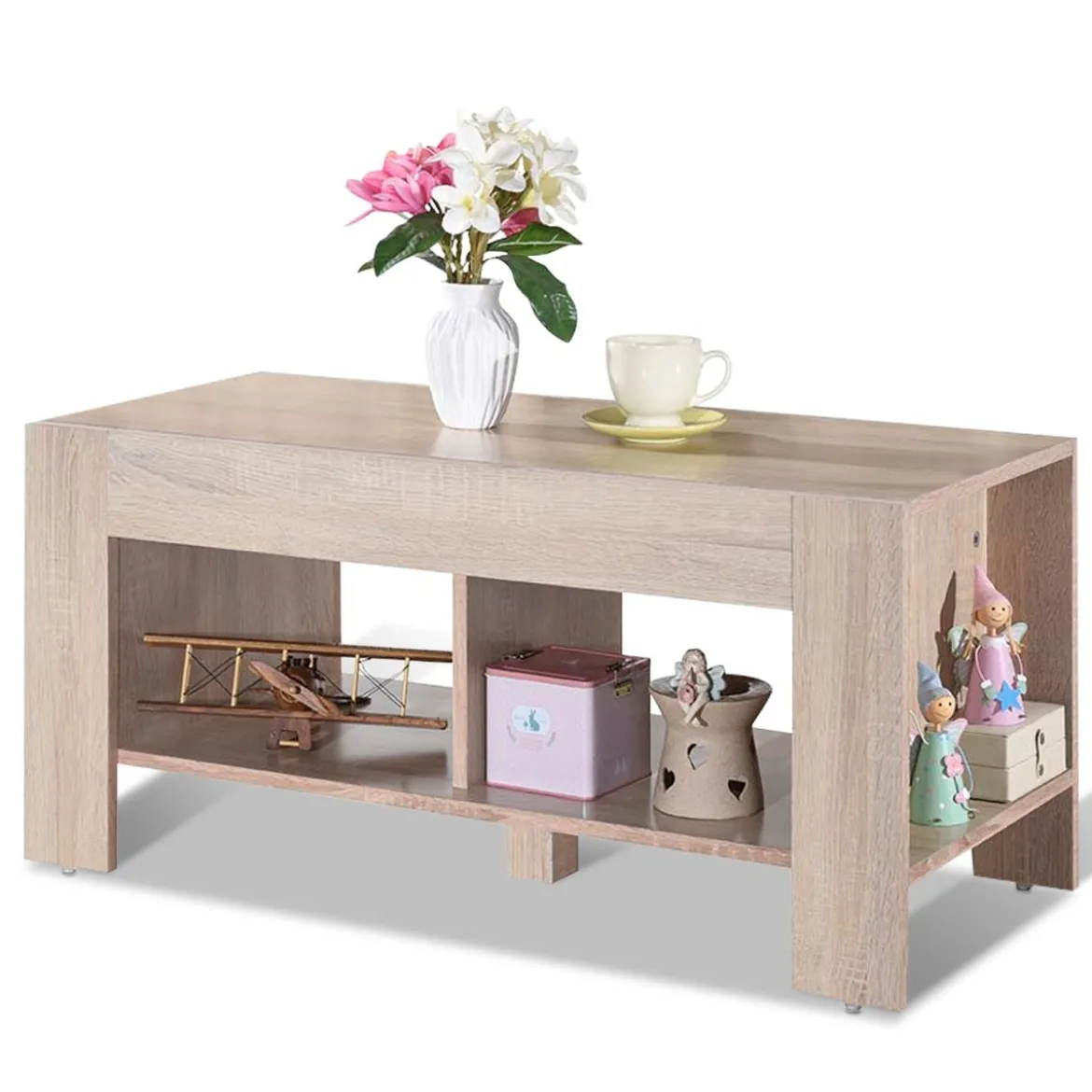 Couchtisch Kaffeetisch Beistelltisch mit 5 Füßen 90 x 39 x 42 cm MDF