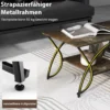Couchtisch mit Ablage und Metallgestell Moderner Sofatisch 100 x 50 x 45 cm Rustikales Braun