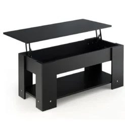 Couchtisch mit Klapp-Schreibtisch moderner Kaffeeschreibtisch 98 x 51 x 42 cm Schwarz