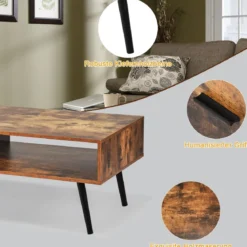 Couchtisch mit Schublade und Stauraum Kaffeetisch Sofatisch aus Holz 109 x 55 x 44,5 cm Braun