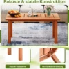 Couchtisch rechteckiger Kaffeetisch aus Holz mit Lattenrost-Tischplatte Indoor Natur 90 x 45 x 43,5cm