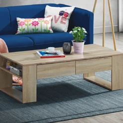 Couchtisch Sofatisch Beistelltisch Kaffeetisch Wohnzimmertisch mit Schubladen 120 x 60 x 40 cm