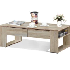 Couchtisch Sofatisch Beistelltisch Kaffeetisch Wohnzimmertisch mit Schubladen 120 x 60 x 40 cm