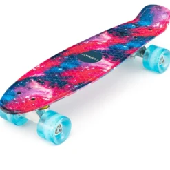 Cruiser-Skateboard 56 cm Langes Mini-Skateboard mit PU-Rädern Rosa