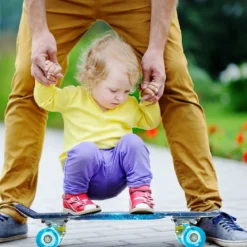 Cruiser-Skateboard 56 cm Langes Mini-Skateboard mit PU-Rädern Blau