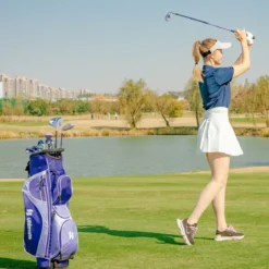 Damen Golfschläger Set 11 teilige Golfschlägersätze rechtshändig mit Regenhaube Lila
