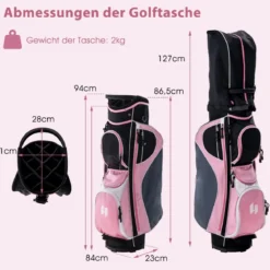 Damen Golfschläger Set 11 teilige Golfschlägersätze rechtshändig mit Regenhaube Rosa