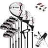 Damen Komplett Golfschläger Set 15 Teilges Golf Set Rechtshänder mitGolftasche & Regenhaube Rot