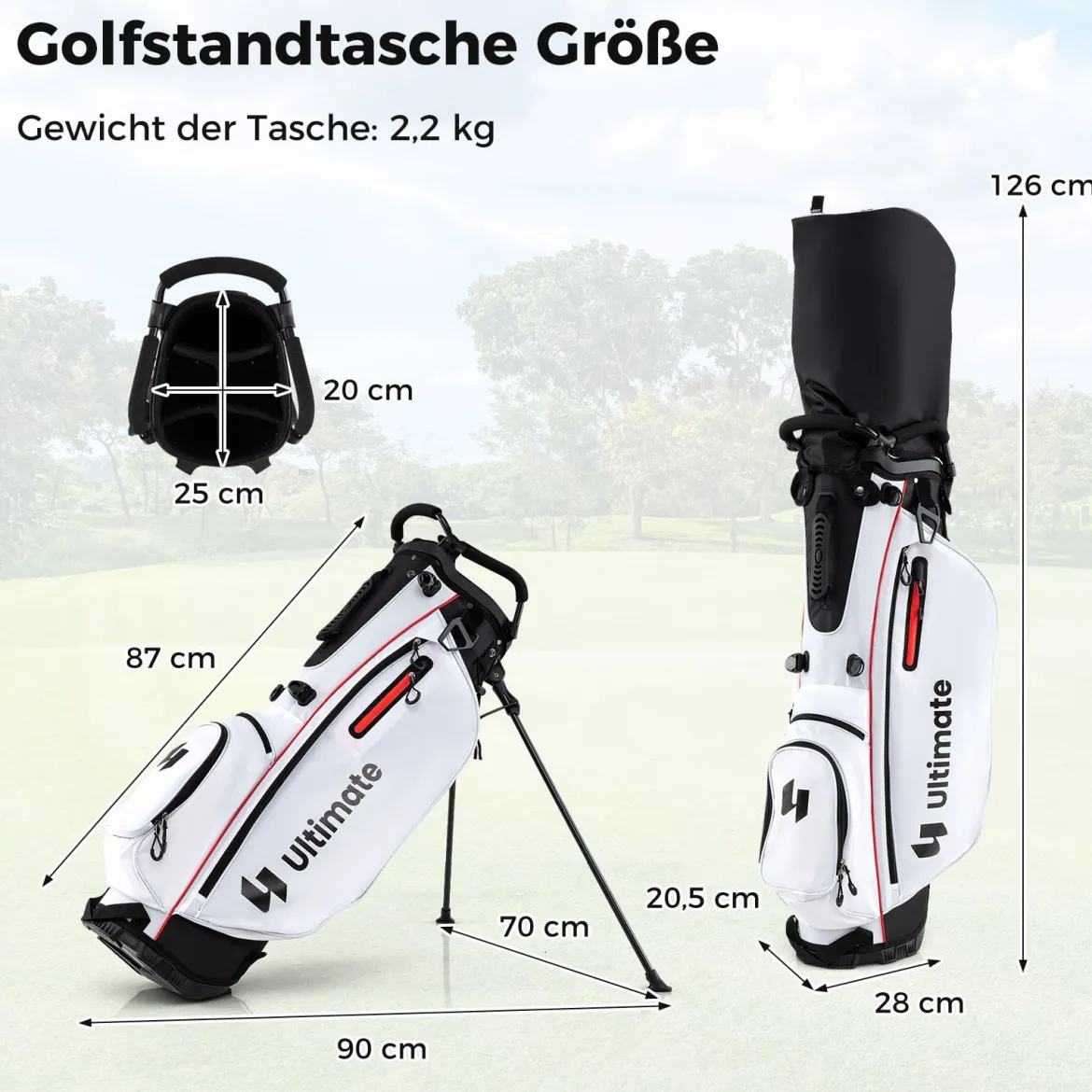 Damen Komplett Golfschläger Set 15 Teilges Golf Set Rechtshänder mitGolftasche & Regenhaube Rot