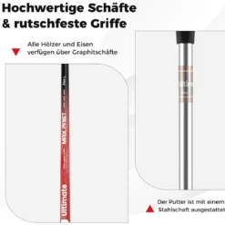 Damen Komplett Golfschläger Set 15 Teilges Golf Set Rechtshänder mitGolftasche & Regenhaube Rot