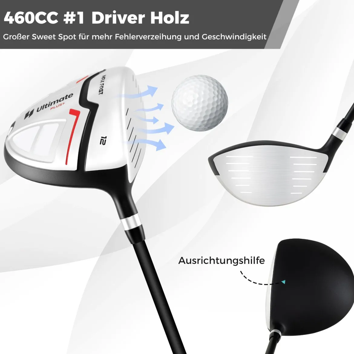 Damen Komplett Golfschläger Set 15 Teilges Golf Set Rechtshänder mitGolftasche & Regenhaube Rot
