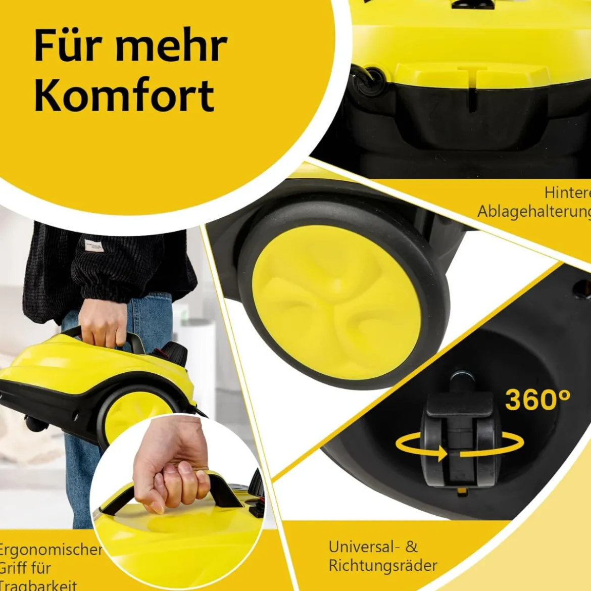 Dampfreiniger Flächenleistung: 108 m² Dampfdruck: 5 bar 1,8 L Wassertank