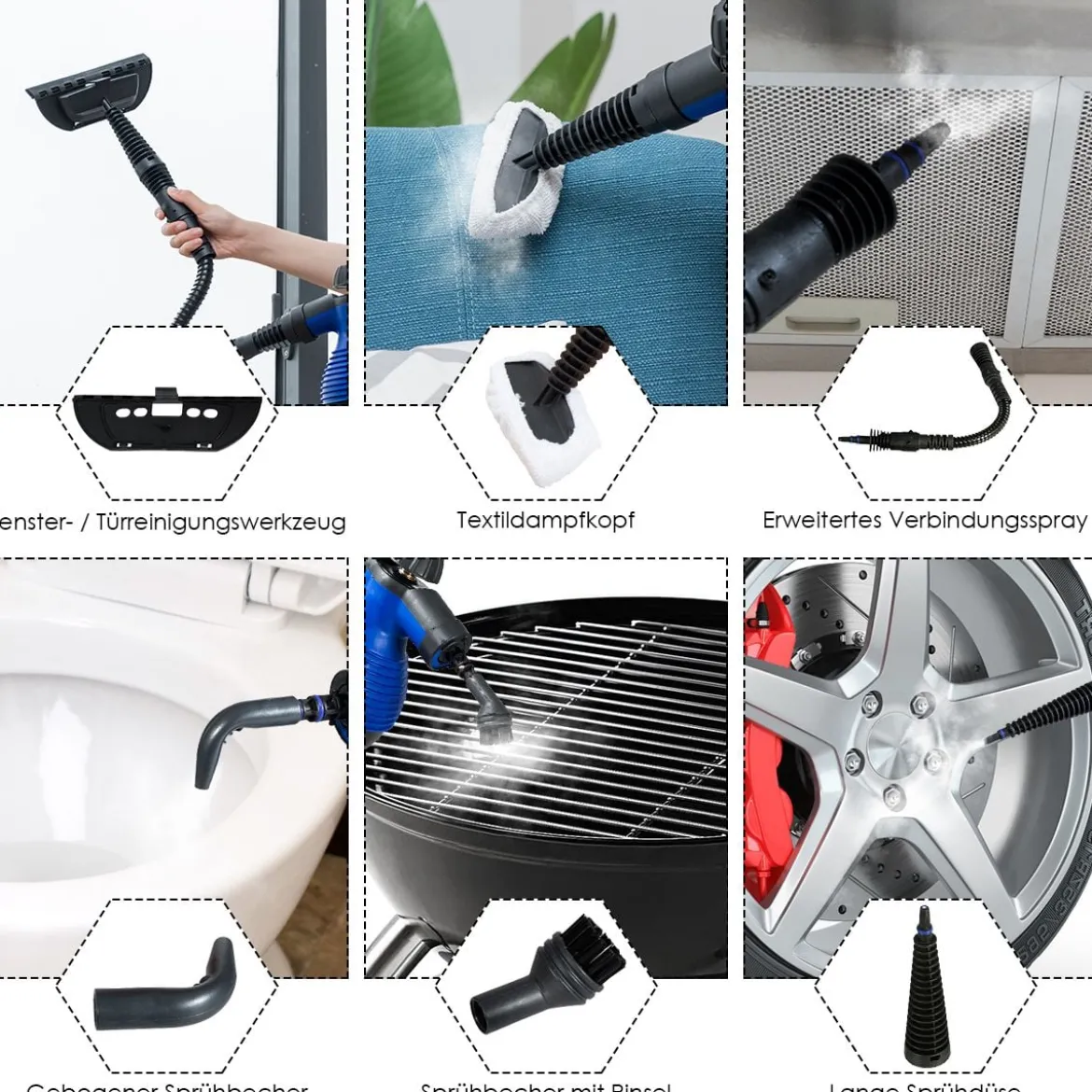 Dampfreiniger mit Handgriff Dampfdruckreiniger350 ml Wassertank Füllkapazität Dampfreinigen Blau