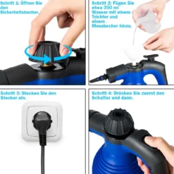 Dampfreiniger mit Handgriff Dampfdruckreiniger350 ml Wassertank Füllkapazität Dampfreinigen Blau