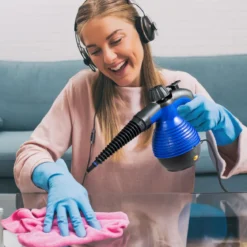 Dampfreiniger mit Handgriff Dampfdruckreiniger350 ml Wassertank Füllkapazität Dampfreinigen Blau