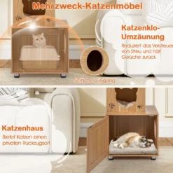 Deckenhoch Kratzbaum mit Katzenhaus Katzenbaum von Boden bis Decke Kletterbaum