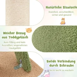 Deckenhoch Kratzbaum 5-stöckiger Katzenbaum mit Katzenhöhle & Raumkapsel 218-253 cm