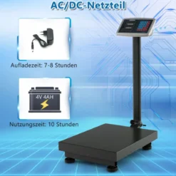 Digitale Plattformwaage 300kg / 50g Paketwaage mit Preisrechner LB/KG Multifunktionale Ladenwaage
