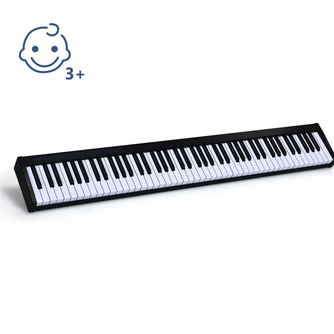Digitales Piano Keyboard 88 Tasten tragbares elektronisches Musikinstrument Kinderklavier Kinderpiano Schwarz