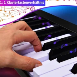 Digitales Piano Keyboard 88 Tasten tragbares elektronisches Musikinstrument Kinderklavier Kinderpiano Schwarz