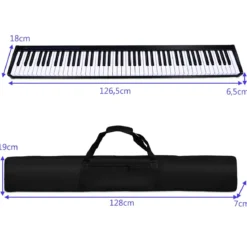 Digitales Piano Keyboard 88 Tasten tragbares elektronisches Musikinstrument Kinderklavier Kinderpiano Schwarz
