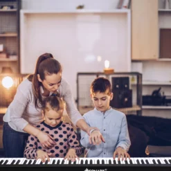Digitales Piano Keyboard 88 Tasten tragbares elektronisches Musikinstrument Kinderklavier Kinderpiano Schwarz