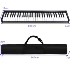 Digitales Piano Keyboard 61 Tasten elektronisches Klavier Keyboard 88,5 x 18 x 6,5 cm Schwarz