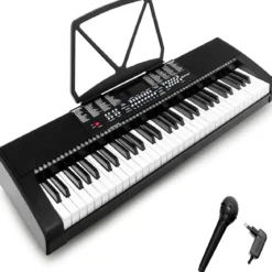 Digitalpiano Elektronisches Keyboard 61 Tastatur Elektroklavier 83 x 27,5 x 9 cm Schwarz