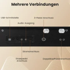 Digital Piano 88-Tasten mit Hammermechanik gewichtete Tastatur E-Piano mit Möbelständer Schwarz