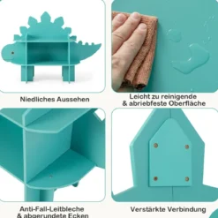 Dinosaurier Bücherregal für Kinder Spielzeug-Aufbewahrungsorganisator mit offenen Regalen