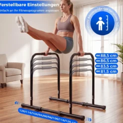 Dip Barren bis 300 kg Belastbar 81,5-88,5 cm Höhenverstellbar 86-126 cm Breitenverstellbar