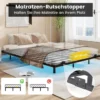 Doppelbett Schwebebettgestell mit LED-Leuchten modernes Bettgestell aus Metall Schwarz 140 x 200 cm