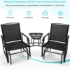 Doppelschaukel Gleiterstuhl mit Tisch & Schirmloch Gartenbank Sitzgarnitur Schwarz