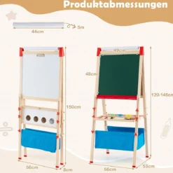 Doppelseitige Spieltafel mit Magnettafel & Whiteboard Höhenverstellbare Standtafel mit Papierrolle