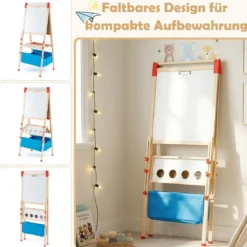 Doppelseitige Spieltafel mit Magnettafel & Whiteboard Höhenverstellbare Standtafel mit Papierrolle