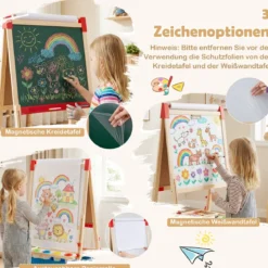 Doppelseitige Spieltafel mit Magnettafel & Whiteboard Höhenverstellbare Standtafel mit Papierrolle