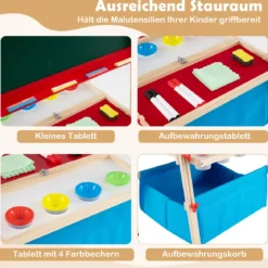Doppelseitige Spieltafel mit Magnettafel & Whiteboard Höhenverstellbare Standtafel mit Papierrolle