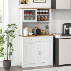 Doppeltüriger Küchenschrank mit Aufsatz Freistehender Müllschrank Kippschrank Buffet