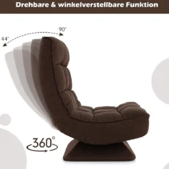 360° Drehbarer Bodensessel mit Rückenlehne & Lendenkissen Bodenstuhl Lazy Sofa