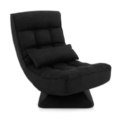 360° Drehbarer Bodensessel mit Rückenlehne & Lendenkissen Bodenstuhl Lazy Sofa