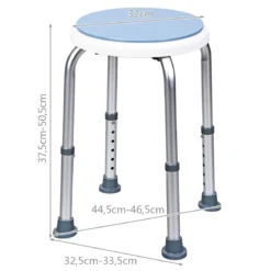 360° Drehbarer Duschhocker Höhenverstellbarer Duschstuhl Alu Badehocker Duschsitz Blau