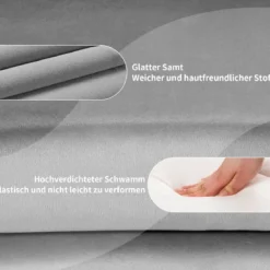 Drehbarer Samtstuhl höhenverstellbarer Barhocker mit runder Rückenlehne & elastischem Sitz Grau