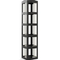 360° Drehbares Bücherregal Klappbares Standregal Transparenter Büroregal 36,5 x 36 x 174 cm Schwarz