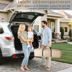 Durchsichtiger Pop-Up-Sportzelt transparentes Campingzelt Outdoor Allwetter-Schutz mit Tragetasche Braun 160 x 160 x 176 cm