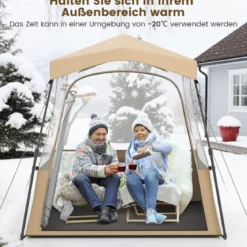 Durchsichtiger Pop-Up-Sportzelt transparentes Campingzelt Outdoor Allwetter-Schutz mit Tragetasche Braun 160 x 160 x 176 cm