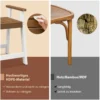 Duschbank Bad Sitzbank mit Ablage Badhocker Badezimmerbank Duschstuhl 58 x 52 x 61,5 cm Braun+Weiß