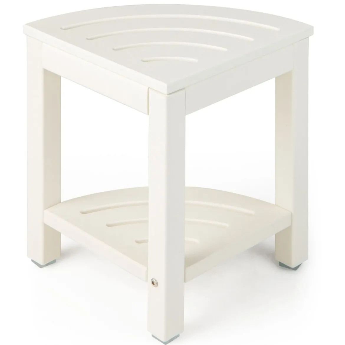 Duschbank mit Ablage Sitzbank Eck-Duschhocker 32,5 x 32,5 x 43,5 cm Weiß