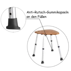 Duschhocker Duschstuhl Badehilfe Dusche Sitz Badhocker Duschhilfe Bambus 160KG