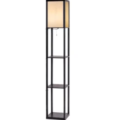 3-Ebene Standleuchte Regal Moderne Stehlampe Bodenlampe 26 x 26 x 160 cm Schwarz