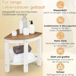 Eck-Duschhocker Wasserdichte Badezimmer-Fußstütze mit Ablagefläche Weiß